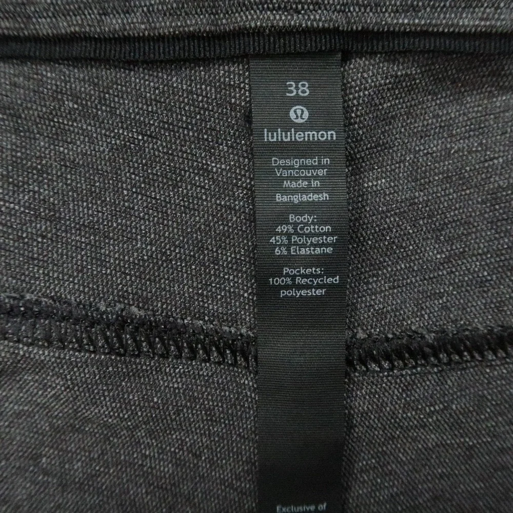 lululemon Pants Mens 38x34 Gray ABC Slim Tech Canvas 5 Pocket Straight Trouser
